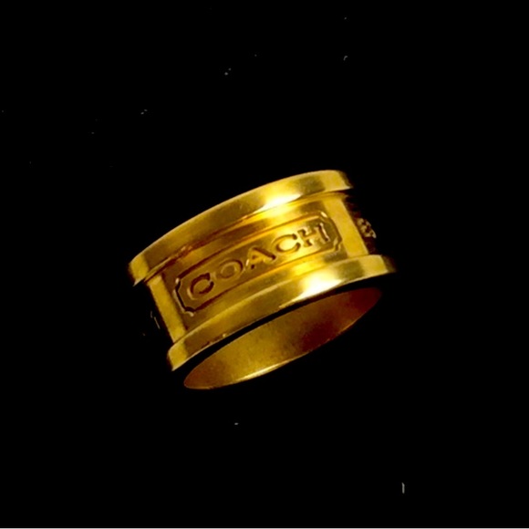 Coach Jewelry Coach Authentic Gold Toned Brass Thick Unisex Hunky Ring Rare Luxury Jewelry